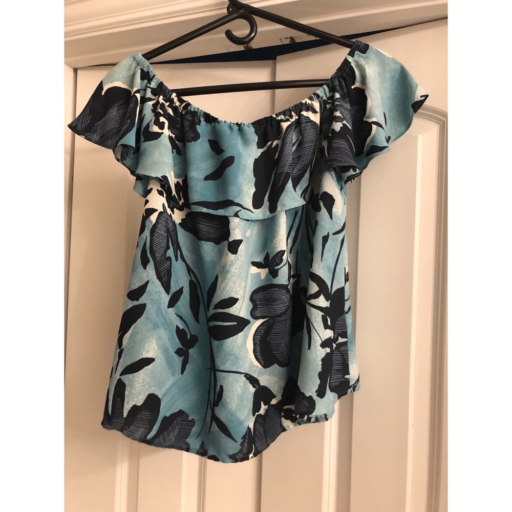Turquoise Floral Top